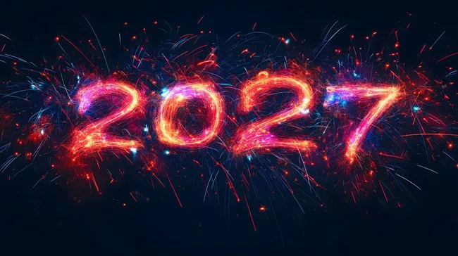 Feurige Neujahrsfeierlichkeiten am dunklen Nachthimmel