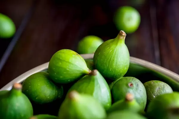 Figs in a metal bowl