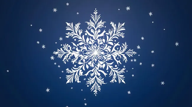 Filigranes Schneeflocken-Muster auf Nachtblau