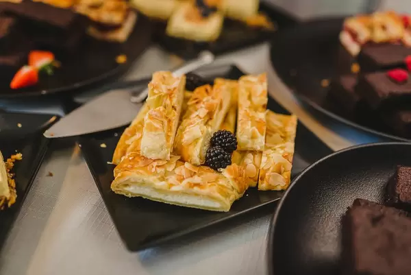 Filled Almond Cream Cake With Curd