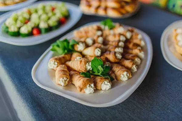 Filled Cream Rolls With Basil And Peppermint