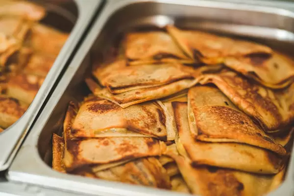 Filled Meat Triangle Pancakes Served In Hotel (Flip 2019)