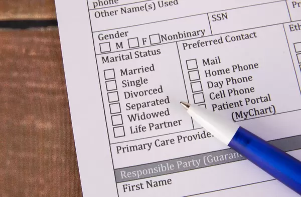 Filling out Marital Status on a form