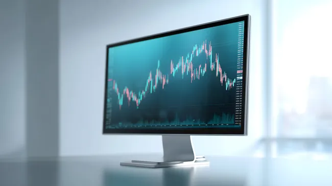 Finanzmarkt-Analyen auf hochauflösendem Display