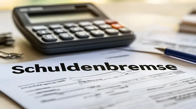 Finanzplanung mit Taschenrechner und Schuldendokument