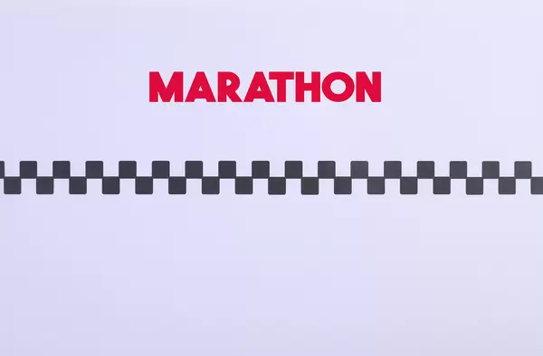 Finish line with Marathon text