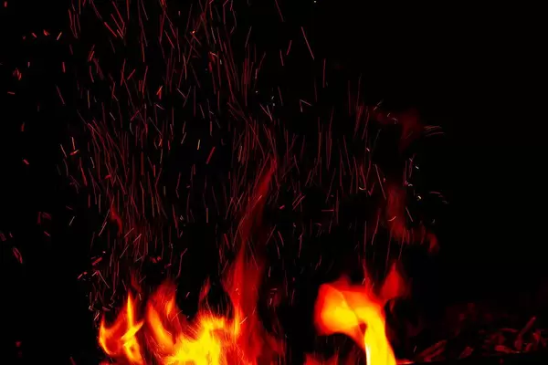 Fire and sparks on a dark night background (Flip 2020)