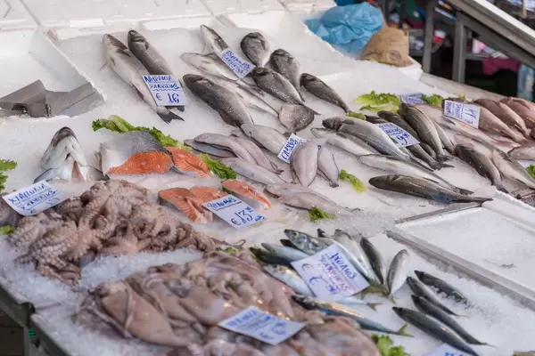 Fischgeschäft am Kapani Markt