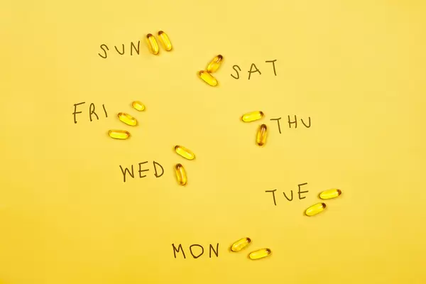 Fish oil pills planned to take by weekdays