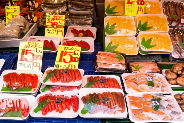 Fish on traditional japanese market