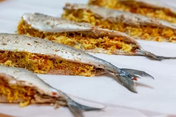 Fish stuffed with cheese