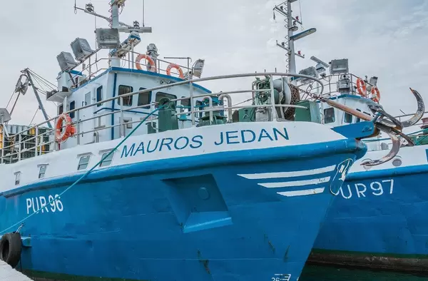 Fishing boat named Mauros Jedan in Rovinj, Croatia