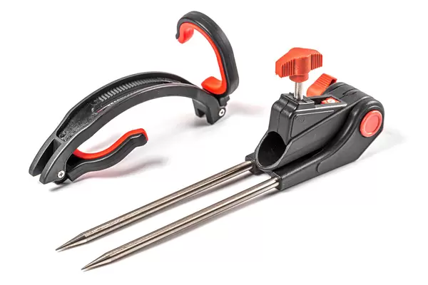 Fishing rod stand on white background