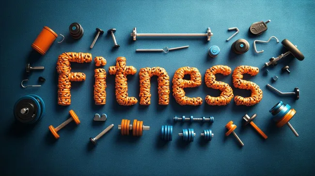 Fitness-Ausrüstung mit orangen Lettern