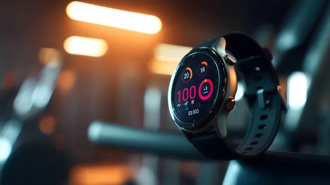 Fitnessanalyse-Smartwatch mit Herzfrequenz und Aktivitätsanzeige