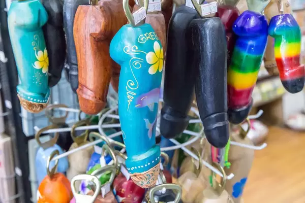 Flaschenöffner mit Holzgriff in Penis-Form