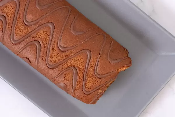 Flat lay above Chocolate Roll Cake (Flip 2019)