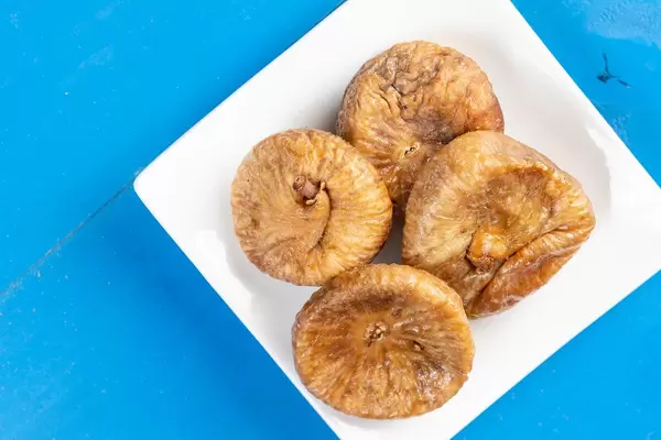 Flat lay above Dried Figs