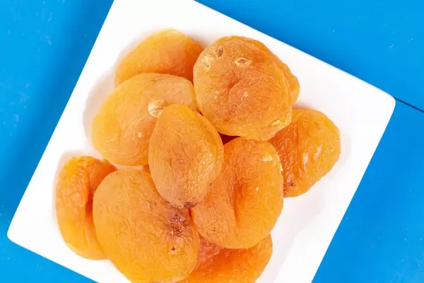 Flat lay above Dried Peaches (Flip 2019)