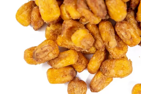 Flat lay above Fried Salty Corn