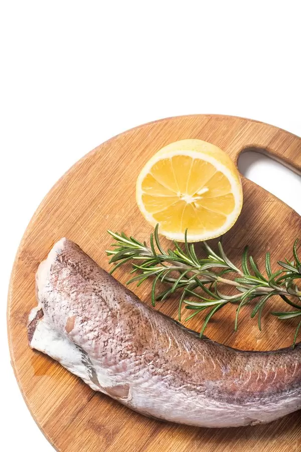 Flat lay above Hake with Rosemary and Lemon
