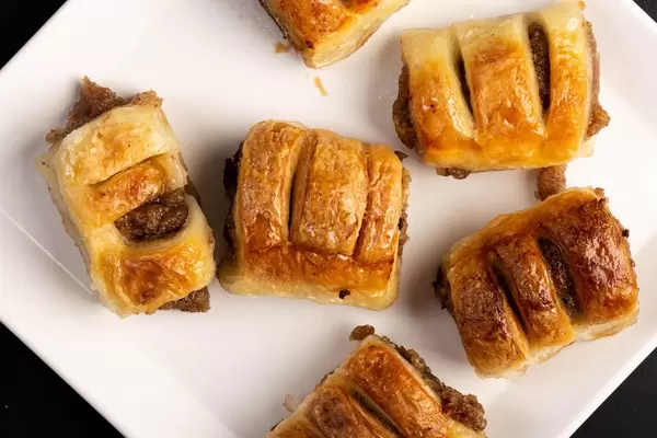 Flat lay above Pastry with Walnuts cream
