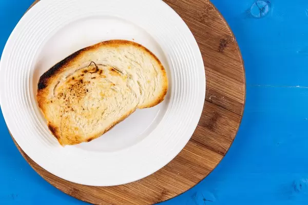 Flat Lay above Toasted Bread on the White Plate (Flip 2019)