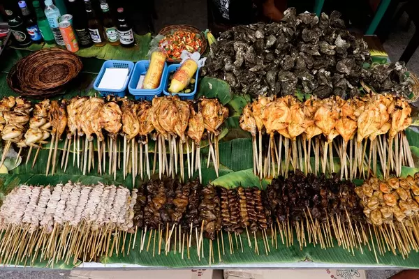Flatlay of different barbecues at a local food park (Flip 2019)