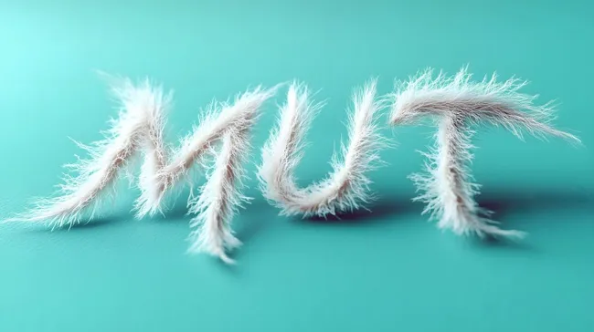 Flauschiges Fellschriftzug in Türkis