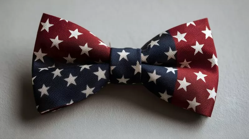 Fliege mit amerikanischer Flagge in Rot Weiß Blau