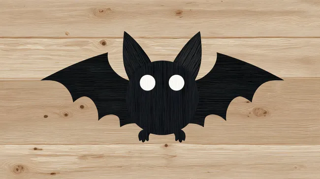 Fliegende Fledermaus auf Holzboden