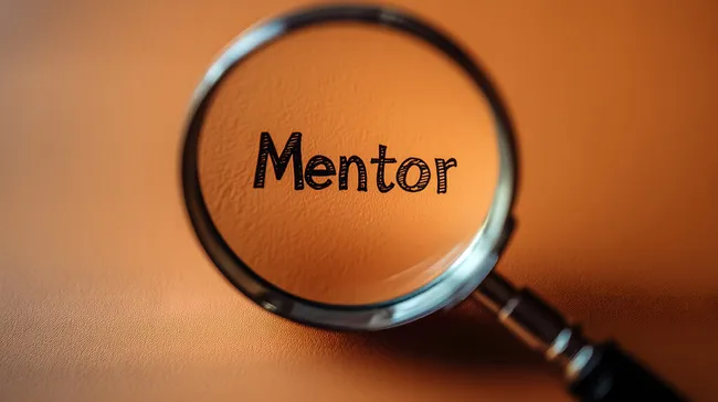 Fokussierter Blick auf das Wort 'Mentor'
