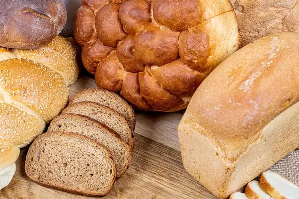 Food background with white and black bread (Flip 2020)