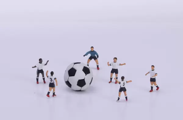 Football players on white background