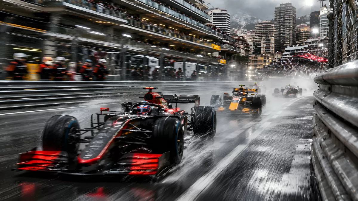 Formel-1-Rennen im Regen auf dem Stadtkurs Monaco