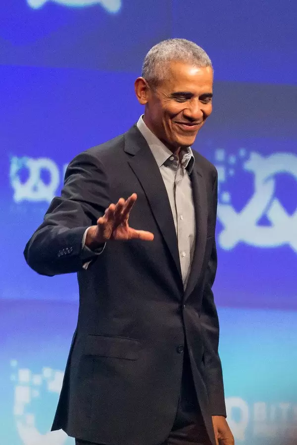 Former American President Barack Obama at the German Startup Conference Bits & Pretzels during Oktoberfest in München