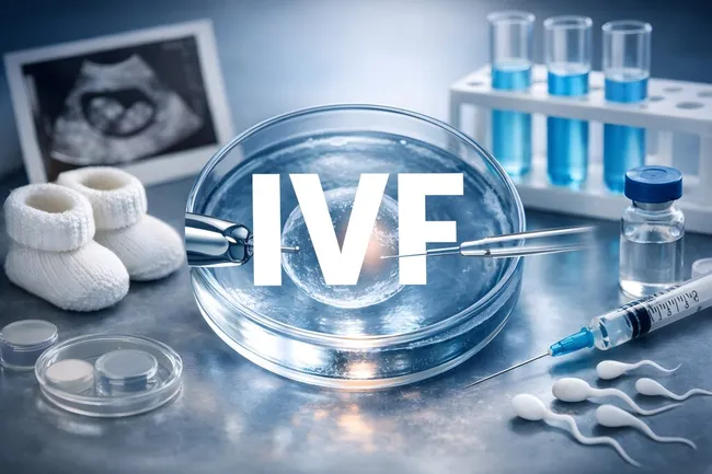 Fortschrittliche Reproduktionsmedizin: IVF-Konzept mit Labor-Equipment