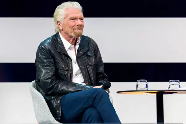 Founder and Investor Richard Branson on stage in the talk at Digital X in Cologne