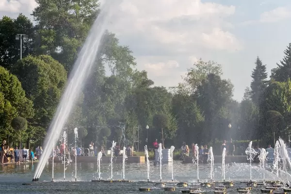 Fountains at Gorky Park in Moscow