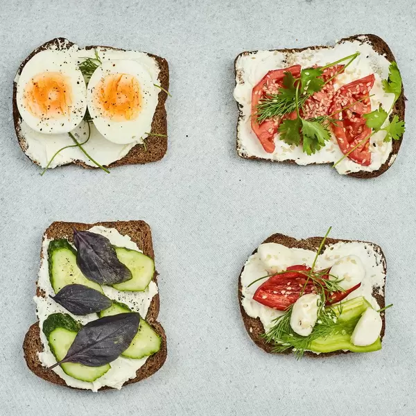 Four healthy snacks ready to eating