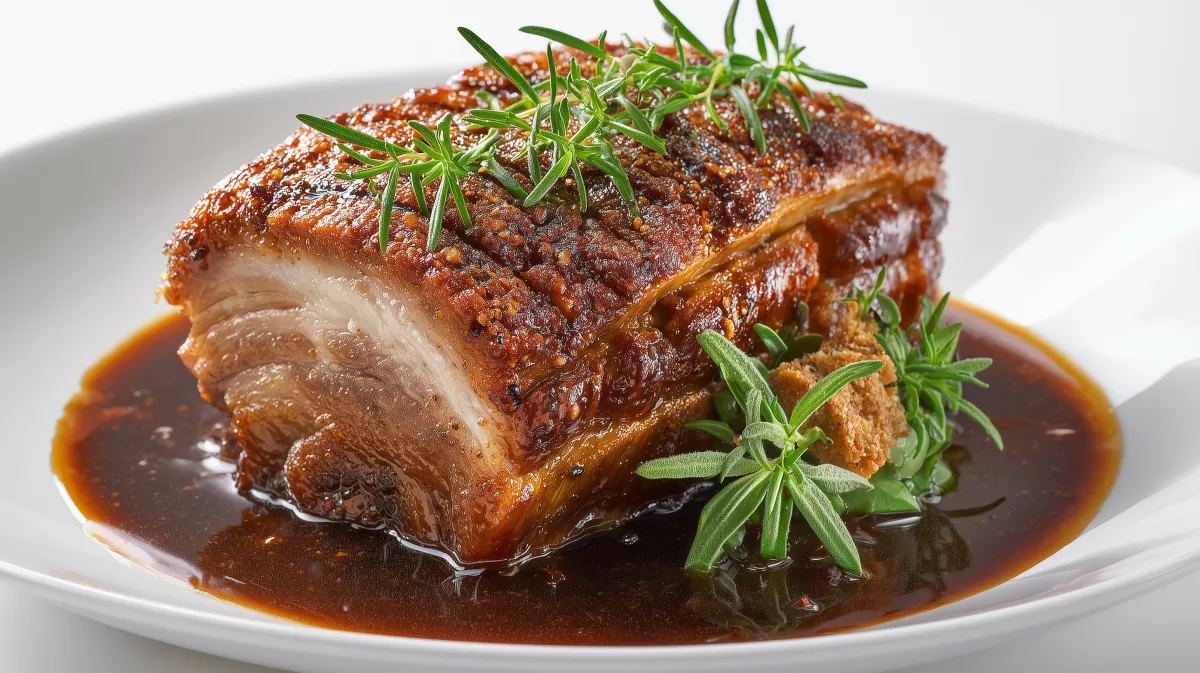 Fränkischer Schweinebraten mit dunkler Brotsoße