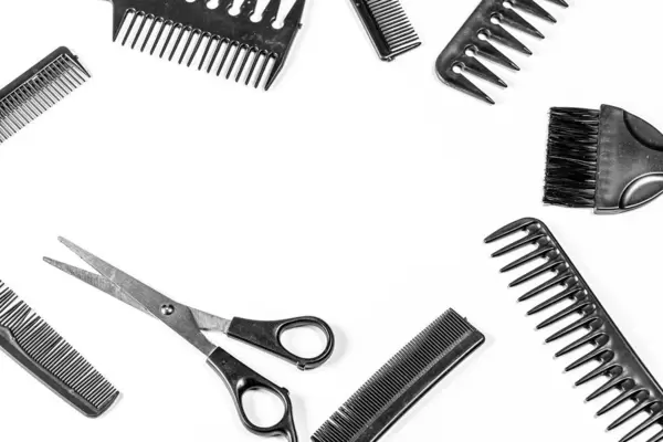 Frame of different hair combs with free space in the middle (Flip 2020)