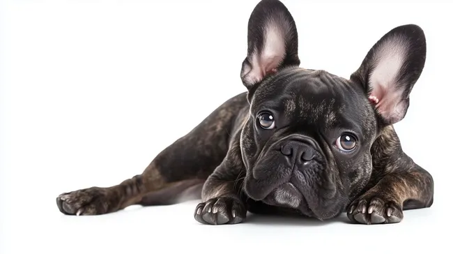 Französische Bulldogge mit traurigem Blick