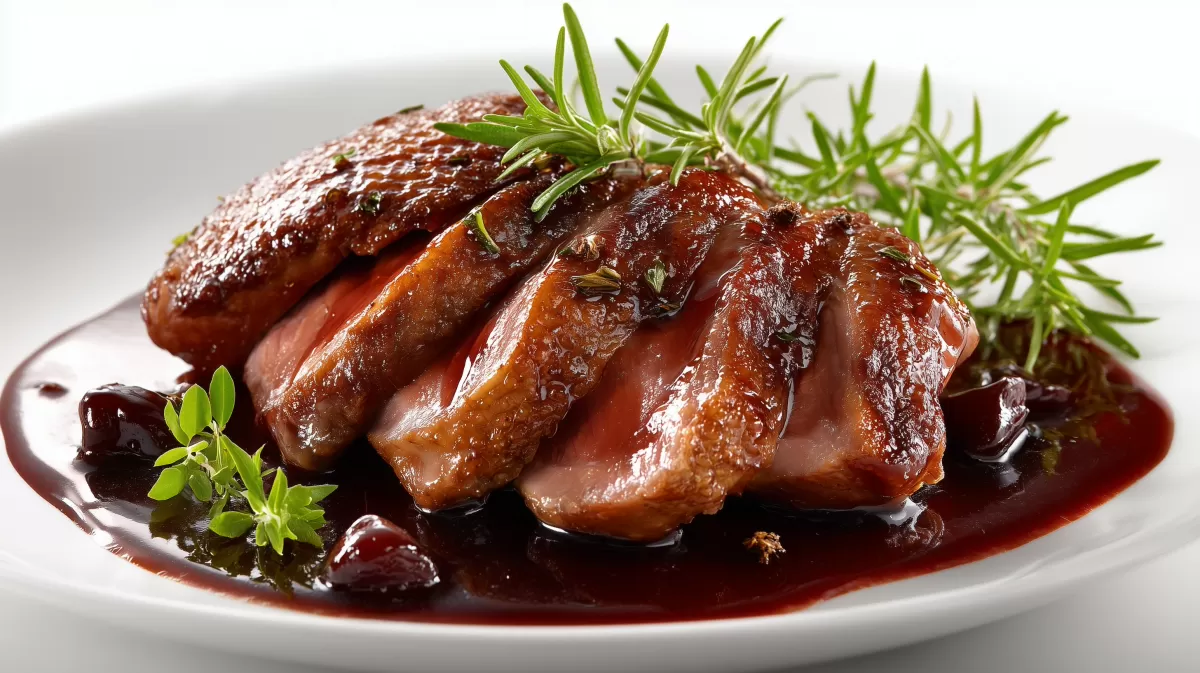 Französische Ente in Rotweinsauce mit Rosmarin