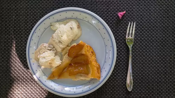 Französische Apfeltarte. Draufsicht