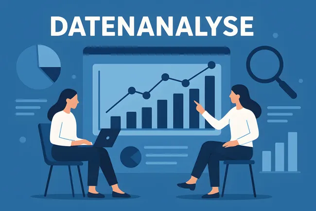 Frauen analysieren Diagramme bei Datenpräsentation