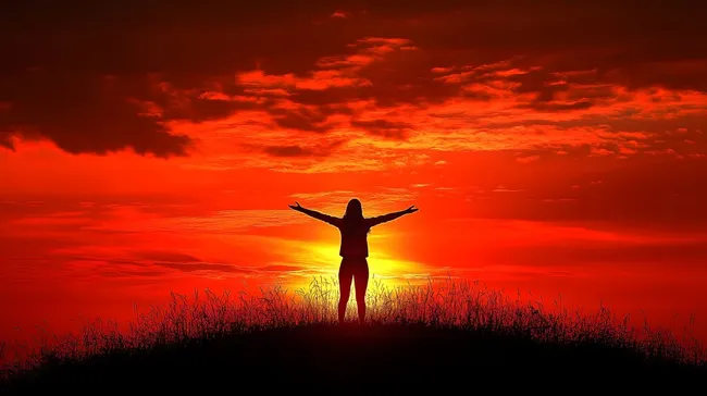 Freiheit und Hoffnung bei Sonnenuntergang