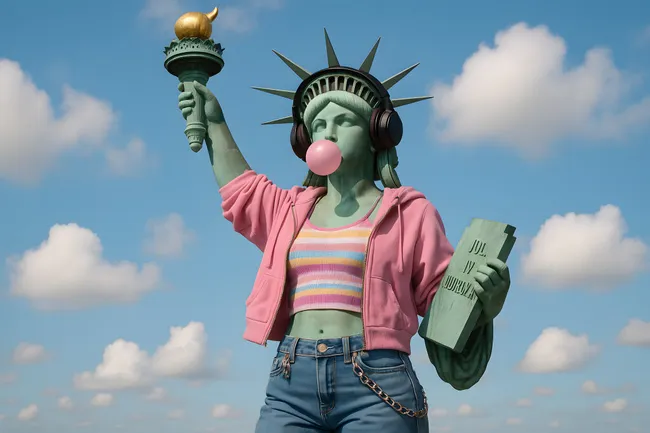 Freiheitsstatue als modernes Mode-Statement