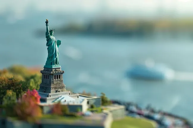 Freiheitsstatue in New York im Miniaturstil