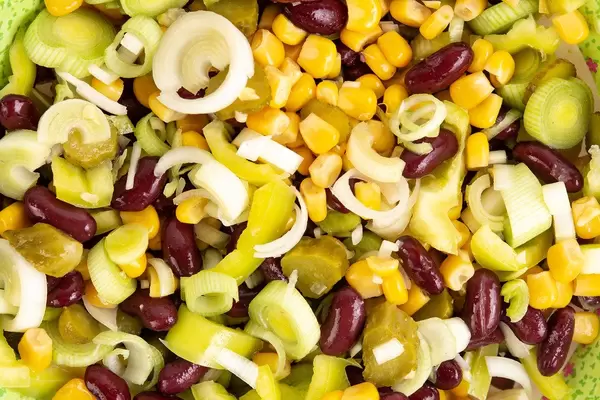 Fresh and healthy corn and beans salad